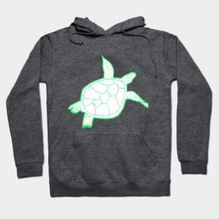 Beautiful swimming turtle bright green Hoodie